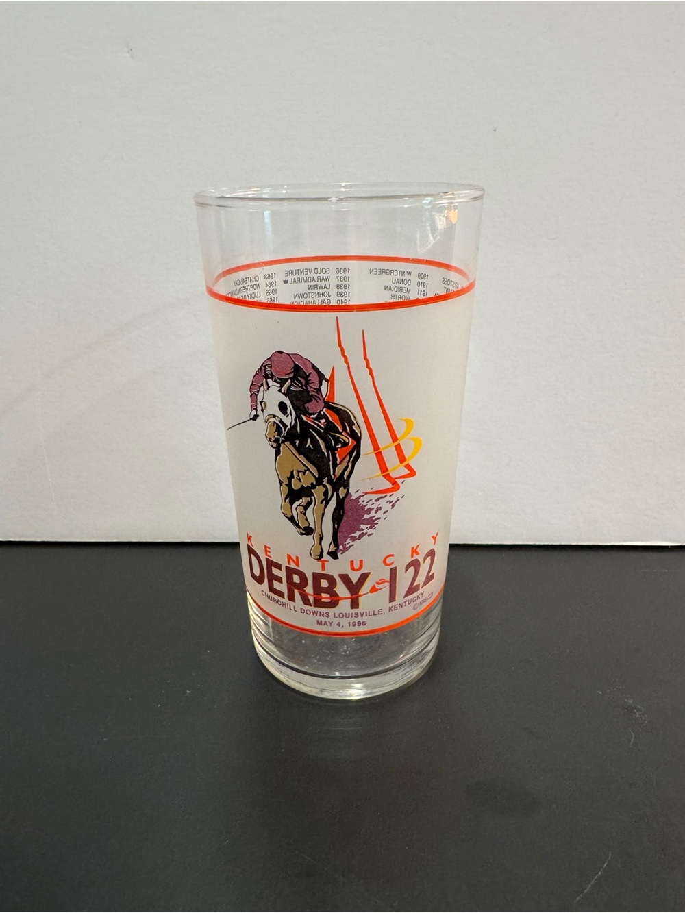 1996 Kentucky Derby 122 mint julep glass